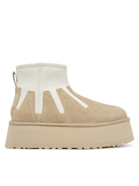 Ugg Śniegowce W Classic Mini Dipper Sunwave 1167591 Beżowy. Brązowe buty zimowe Ugg, ze skóry, bez obcasa, bez zapięcia. Za 769,99 zł.