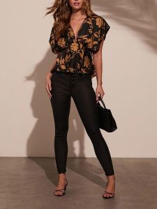 Milan Kiss Top w kolorze czarno-jasnobrązowym rozmiar: L. Brązowe topy Milan Kiss, l, bez wzorów, bez kołnierzyka, bez ramiączek. Za 156,98 zł.