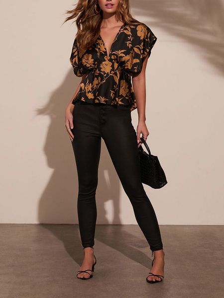 Milan Kiss Top w kolorze czarno-jasnobrązowym rozmiar: M. Brązowe topy Milan Kiss, m, bez wzorów, bez kołnierzyka, bez ramiączek. Za 156,98 zł.