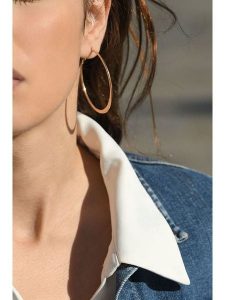 MOODE Kolczyki-kreole "Ethel" rozmiar: onesize. Żółte kolczyki MOODE, ze stali. Za 43,99 zł.