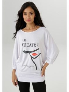 Aniston Koszulka w kolorze białym rozmiar: 40. Białe bluzki Aniston, bez wzorów, bez kołnierzyka, bez ramiączek. Za 48,05 zł.