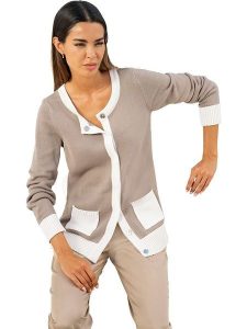 Heine Kardigan w kolorze beżowym rozmiar: 46. Brązowe kardigany Heine, z bawełny. Za 82,83 zł.