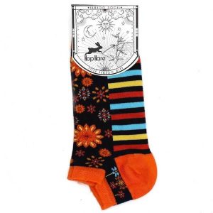 Stopki bambusowe Hop Hare - Kwiaty Mandali 36-40. Czarne skarpetki NO BRAND, bez wzorów, z elastanu. Za 24,99 zł.
