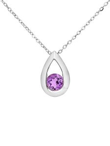 Revoni Naszyjnik z białego złota z ametystem - 45 cm rozmiar: onesize. Różowe naszyjniki Revoni, z ametystem, złote. Za 1 043,99 zł.