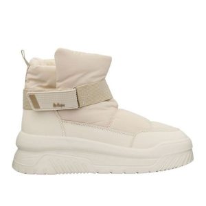 Buty Lee Cooper LCJ-24 beżowy. Brązowe buty zimowe z materiału, bez obcasa, bez zapięcia. Za 285,68 zł.