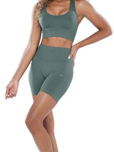 Athleas Szorty sportowe "Mya" w kolorze khaki rozmiar: M/L. Brązowe spodenki sportowe Athleas, l, bez wzorów, z materiału, z podwyższonym stanem, outdoorowe. Za 86,99 zł.