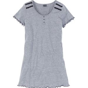 Koszula nocna bonprix szary melanż - czarny. Koszule nocne marki bonprix. Za 16,99 zł.