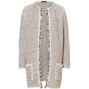 Kardigan w kolorze brązowo-czarno-białym. Białe swetry oversize marki More & More. W wyprzedaży za 152,95 zł.