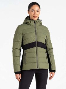 Dare 2b Kurtka narciarska "Glacial" w kolorze khaki rozmiar: 36. Brązowe kurtki sportowe Dare 2b, bez wzorów, bez kaptura, narciarskie. Za 391,84 zł.