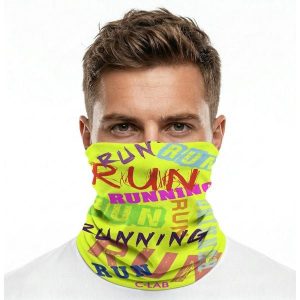 Lekki komin do biegania – jaskrawy żółty. Żółte szaliki C-LAB, bez wzorów. Za 104,50 zł.