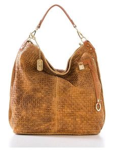 Anna Morellini Skórzany shopper bag "Caroline" w kolorze jasnobrązowym - 42 x 38 x 17 cm rozmiar: onesize. Brązowe shopper bag Anna Morellini, bez wzorów, z materiału, na ramię, bez dodatków. Za 255,06 zł.