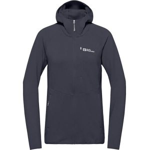Bluza polarowa damska Jack Wolfskin Kolbenberg Hooded Full Zip. Brązowe kurtki Jack Wolfskin, bez wzorów, z polaru, bez kaptura. Za 379,99 zł.