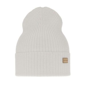 Czapka damska wiosenno - zimowa 100% wełniana merino Sophie - Biała. Białe czapki Molly, bez wzorów, z materiału. Za 69,90 zł.