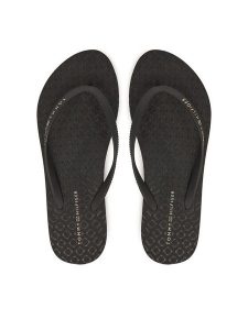 Tommy Hilfiger Japonki Hilfiger Strap Beach Sandal FW0FW08736 Czarny. Czarne klapki TOMMY HILFIGER, bez wzorów, z materiału, bez obcasa. Za 109,99 zł.