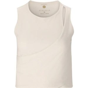 Damski tank top Athlecia Aisari. Szare topy Athlecia, bez wzorów, sportowe, bez kołnierzyka, bez ramiączek. Za 127,50 zł.
