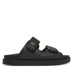 Klapki Tommy Hilfiger. Czarne klapki TOMMY HILFIGER, bez wzorów, bez obcasa. Za 329,99 zł.