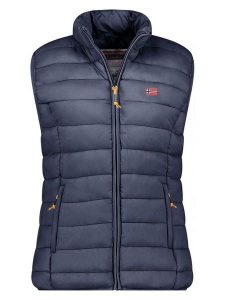 Geographical Norway Kamizelka pikowana "Vatikolor" w kolorze granatowym rozmiar: S. Niebieskie kamizelki Geographical Norway, s, bez wzorów, bez kołnierzyka, bez ramiączek, bez kaptura. Za 85,95 zł.