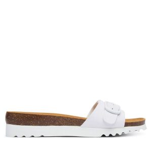 Klapki Scholl. Białe klapki Scholl, bez wzorów, bez obcasa. Za 269,99 zł.