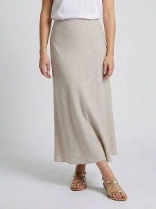 MOSS COPENHAGEN Spódnica "Viana" w kolorze beżowym rozmiar: L. Brązowe spódnice Moss Copenhagen, l, bez wzorów, maxi. Za 175,26 zł.