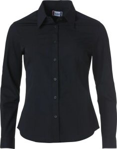 Clique Clare damska koszula z długim rękawem, 100% bawełna – black. Czarne koszule CLIQUE, xl, bez wzorów, z bawełny, bez kołnierzyka, bez ramiączek. Za 212,40 zł.