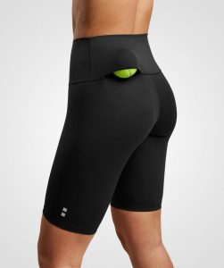 Legginsy do tenisa/padla damskie. Czarne legginsy NORDICDOTS, bez wzorów, z materiału. Za 190,00 zł.