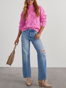 Milan Kiss Sweter w kolorze różowym rozmiar: L. Różowe swetry oversize Milan Kiss, l, bez wzorów, ze splotem, bez ramiączek. Za 204,48 zł.