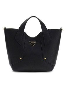 Guess Torebka w kolorze czarnym - 27 x 20 x 10 cm rozmiar: onesize. Czarne torebki klasyczne Guess, z aplikacjami, z materiału, przez ramię, bez dodatków. Za 382,99 zł.