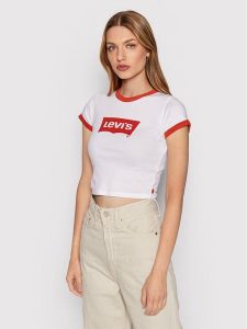 Levi's® T-Shirt Graphic Ringer A3523-0004 Biały Regular Fit. Białe t-shirty s, bez wzorów, z bawełny, bez kołnierzyka, bez ramiączek. Za 159,99 zł.