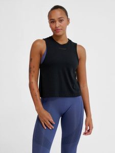 Damski tank top Hummel Vanja Muscle. Czarne topy Hummel, xl, bez wzorów, z bawełny, klasyczne, bez kołnierzyka, bez ramiączek. Za 131,00 zł.