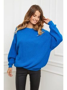 So Cachemire Sweter "Cornella" w kolorze niebieskim rozmiar: XL. Niebieskie swetry oversize So Cachemire, xl, bez wzorów, z kaszmiru, bez ramiączek. Za 187,99 zł.