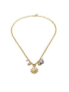 Guess Naszyjnik JUBN05 083JW Złoty. Żółte naszyjniki Guess, metalowe. Za 429,99 zł.