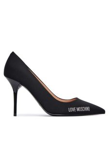 LOVE MOSCHINO Szpilki JA10299G0NIM0000 Czarny. Czarne szpilki LOVE MOSCHINO, bez wzorów, z materiału, bez obcasa. Za 669,99 zł.