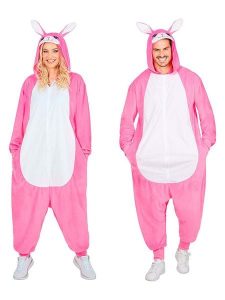 Carnival Party Kombinezon kostiumowy "Bunny" w kolorze jasnoróżowo-białym rozmiar: XXL. Białe kombinezony Carnival Party, xxl, bez wzorów, bez kołnierzyka, bez ramiączek, krótkie. Za 130,99 zł.