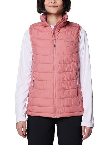 Columbia Kamizelka pikowana "Powder Lite II" w kolorze jasnoróżowym rozmiar: M. Różowe kamizelki Columbia, m, bez wzorów, bez kołnierzyka, bez ramiączek, bez kaptura. Za 131,12 zł.