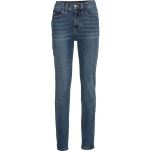 Dżinsy Skinny. Niebieskie jeansy bonprix, bez wzorów, z jeansu. Za 147,99 zł.