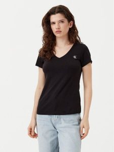 Calvin Klein Jeans T-Shirt Rood J20J213716 Czarny Regular Fit. Czarne t-shirty Calvin Klein Jeans, xs, bez wzorów, z bawełny, bez kołnierzyka, bez ramiączek. Za 119,99 zł.