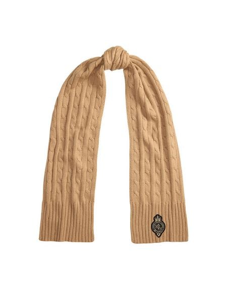 LAUREN RALPH LAUREN Szalik 454P04456002 Beżowy. Brązowe rękawiczki Lauren Ralph Lauren, bez wzorów, z poliesteru. Za 379,99 zł.