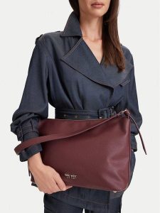 Nine West Torebka CEO-PRINCE STAR-LDA9530 Bordowy. Czerwone torebki klasyczne Nine West, bez wzorów, ze skóry, bez dodatków. Za 229,99 zł.