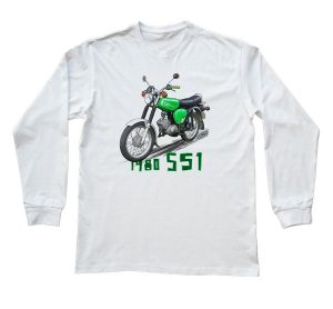 Simson — bluzka z długim rękawem (Rozmiar: 5 - 6 lat; Kolor koszulki: biały; Rodzaj nadruku: Simson). Białe bluzki nikiniki, s, bez wzorów, z bawełny, bez kołnierzyka, bez ramiączek. Za 69,00 zł.