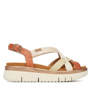 Sandały Pikolinos. Brązowe sandały Pikolinos, bez wzorów, bez obcasa, na płaskiej podeszwie, bez zapięcia. Za 559,99 zł.