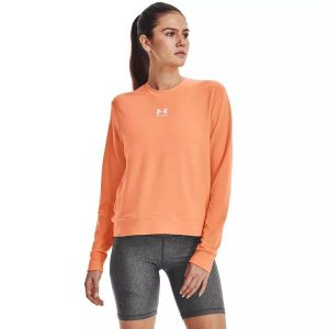 Bluza damska Under Armour Rival Terry Crew. Szare bluzy Under Armour, bez wzorów, bez kaptura. Za 139,99 zł.