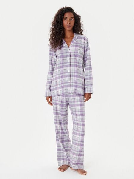 LAUREN RALPH LAUREN Piżama ILN92448 Fioletowy. Fioletowe piżamy Lauren Ralph Lauren, bez wzorów, z bawełny, bez ramiączek. Za 519,99 zł.