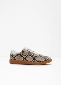 Sneakersy w animalistyczny wzór. Brązowe buty sportowe bonprix, bez wzorów, bez zapięcia. Za 47,99 zł.