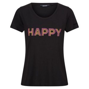 T-shirt Damski Fingal VIII Enjoy Every Moment. Czarne t-shirty Regatta, xl, bez wzorów, bez kołnierzyka, bez ramiączek. Za 40,99 zł.
