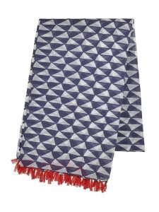 BLE Szal w kolorze granatowo-białym - 180 x 100 cm rozmiar: onesize. Niebieskie szaliki BLE, z aplikacjami, z bawełny. Za 30,45 zł.