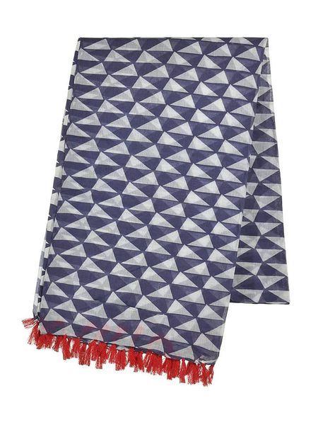 BLE Szal w kolorze granatowo-białym - 180 x 100 cm rozmiar: onesize. Niebieskie szaliki BLE, z aplikacjami, z bawełny. Za 30,45 zł.