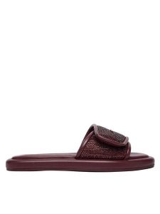 MICHAEL Michael Kors Klapki 40F5SKFA3S Bordowy. Czerwone klapki MICHAEL Michael Kors, bez wzorów, ze skóry, bez obcasa. Za 483,99 zł.
