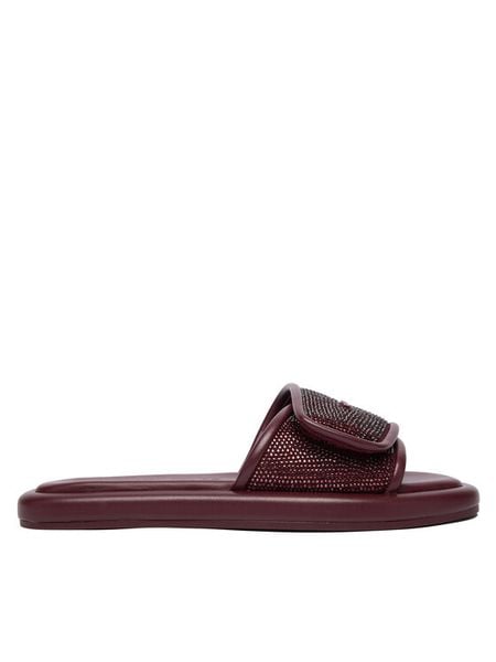MICHAEL Michael Kors Klapki 40F5SKFA3S Bordowy. Czerwone klapki MICHAEL Michael Kors, bez wzorów, ze skóry, bez obcasa. Za 483,99 zł.
