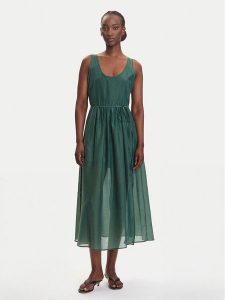 Marella Sukienka codzienna Nez 2515221172 Zielony Regular Fit. Zielone kombinezony Marella, bez wzorów, z bawełny, bez kołnierzyka, bez ramiączek. Za 479,99 zł.