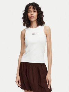 Vero Moda Top Nira 10341982 Biały Slim Fit. Białe topy Vero Moda, s, bez wzorów, z bawełny, bez kołnierzyka, bez ramiączek. Za 75,99 zł.